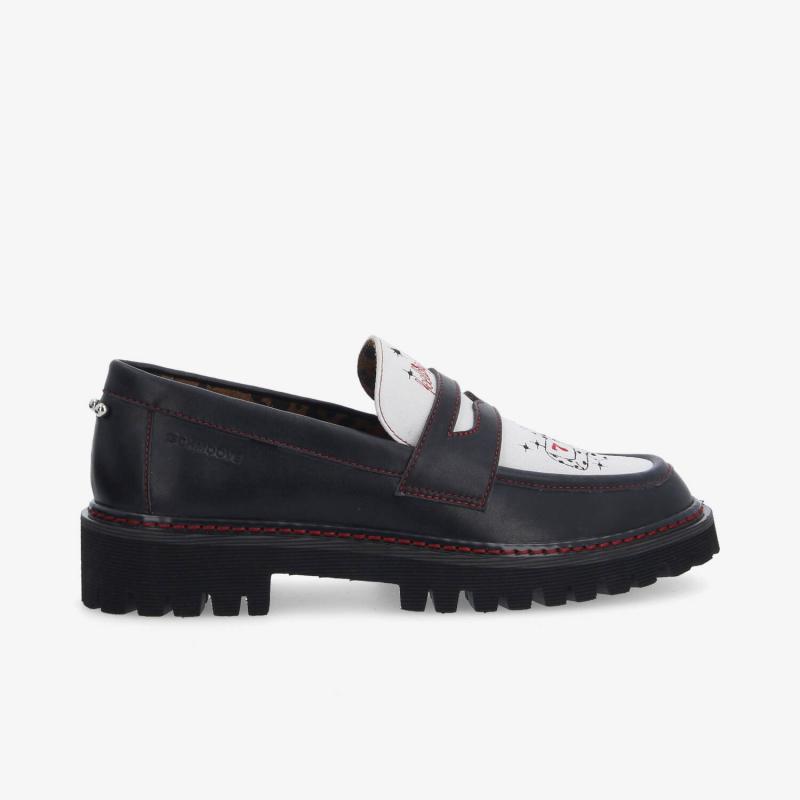 MYSEN LOAFER W - NAPPA/SUEDE - BLACK/WHITE